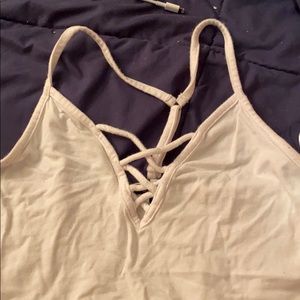 White cropped tank top